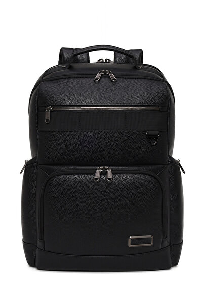 Derimod D-Pack Unisex Black Leather Backpack 25Wbd3006Ft