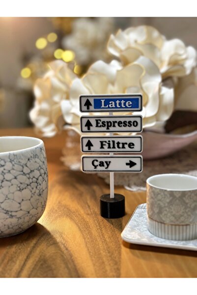 Figürlab Latte Espresso Filtre Çay Yön Tabelası. Kahve Köşesi Masa Dekoru Ev ...