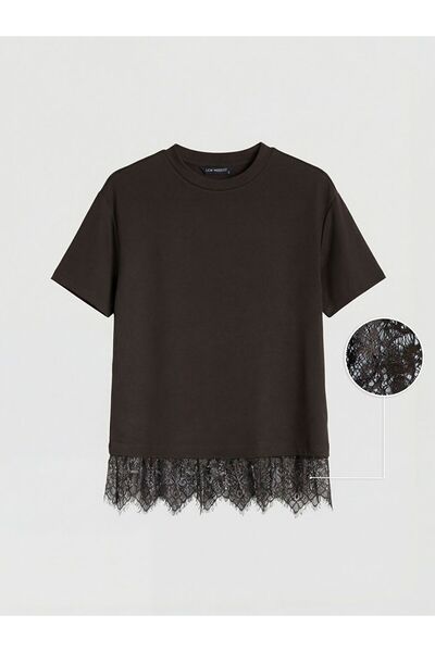 LC Waikiki Γυναικείο μπλουζάκι LCW Modest με δαντέλα και απαλή υφή