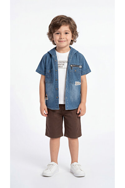 Mışıl Kids Σετ για αγόρια με στάμπα, λεπτομέρεια τσέπης με φερμουάρ, που περι...