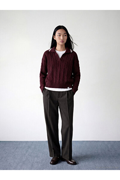 LC Waikiki Peak New Season Women's Pleated Fabric Trousers with Elastic Waist
