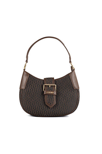 Aigner AG Retro Classic All-Over Floral Print Crescent-Shaped Bag A Versatile...