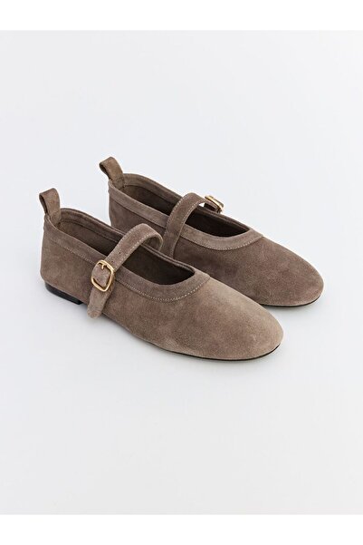 LC Waikiki Lcw Steps Beige Suede Women's Ballerinas