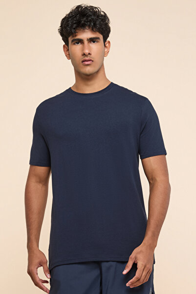 R&B Solid T-Shirt with Crew Neck and Short Sleeves