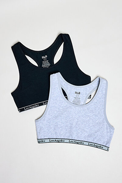 R&B 2 Pack Printed Waistband Sports Bras