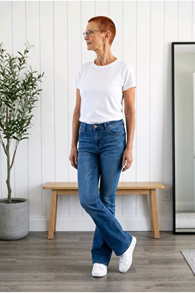 hies Γυναικείο τζιν παντελόνι με ψηλόμεσο σχέδιο, στενή εφαρμογή, σπανιολικό ...