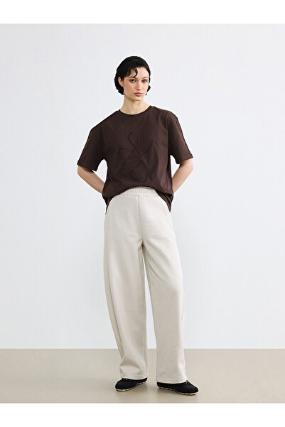 LC Waikiki Nevavm Women's Sweatpants with Elastic Waist and Contrast Trim