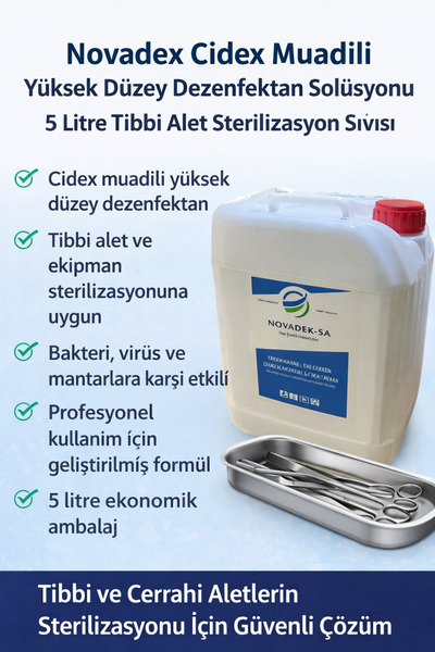 Genel Markalar Novadex Yüksek Düzey Dezenfektan Solüsyonu 5 Litre Tıbbi Alet ...