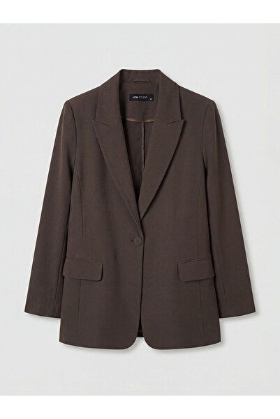 LC Waikiki NEVAVM Farkıyla LCW STUDIO Kahverengi Kadın Blazer Ceket - S6OG97Z...
