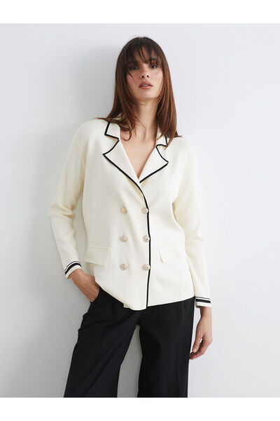 LC Waikiki TWO MT SHOP KALİTESİ Soulife Ekru Triko سترة نسائية فضفاضة وواسعة