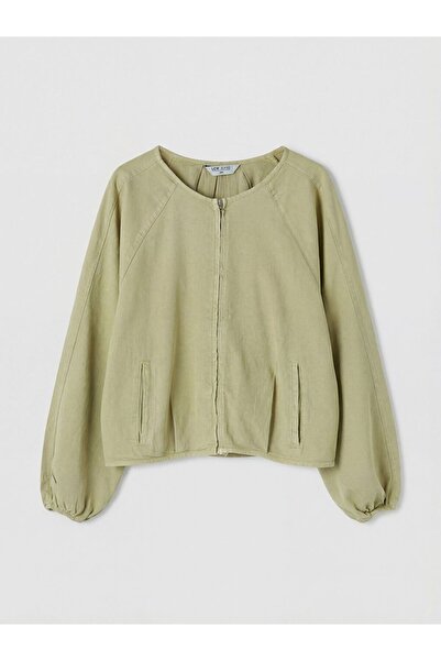 LC Waikiki Γυναικείο τζιν μπουφάν LCW Vision Crew Neck Crop