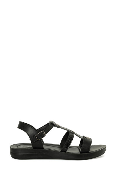 Polaris 409068.Z Μαύρα γυναικεία φλατ σανδάλια