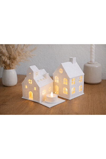 Umikolab 2’li Ev Figürlü Tealight Mumluk Seti – Minimal Dekor, Şık ve Modern ...