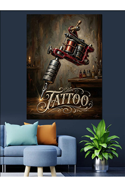 Artmeg Mașină profesională de tatuat cu text tatuat, pânză decorativă - masă ...