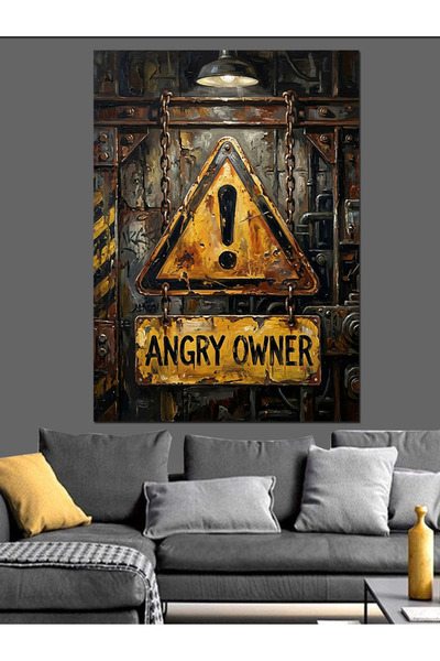 Artmeg Proprietarul Furios Avertisment Semn de Pericol Pânză Decorativă - Mas...