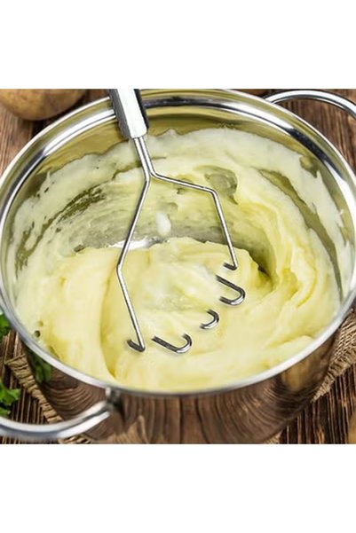ZCM-HAPPY Stainless Steel Potato Masher Silver