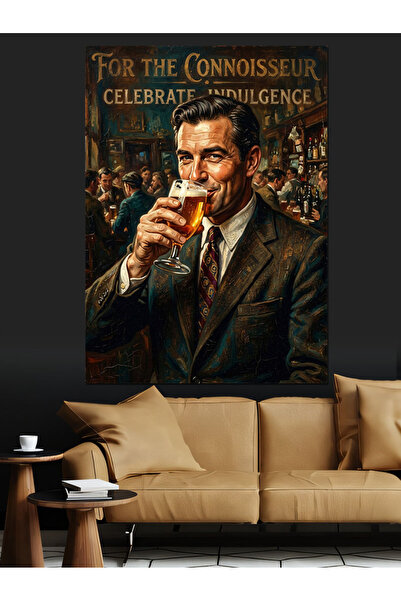Artmeg Portret de gentleman elegant băutor de bere - Pânză decorativă - Masă ...