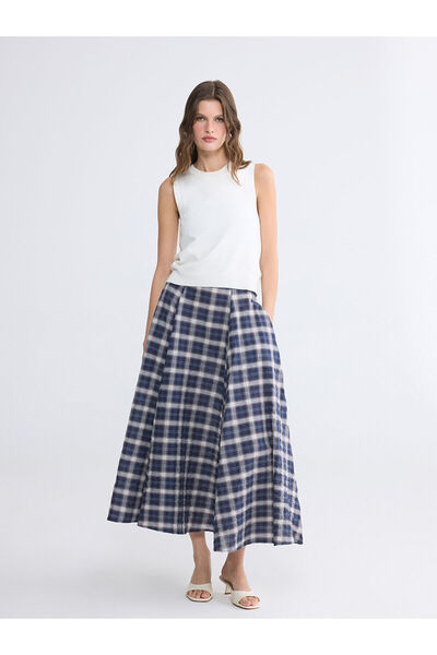 LC Waikiki Peak New Season Plaid Flared Skirt