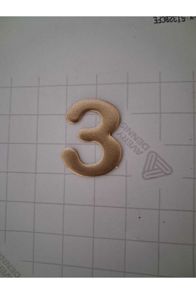 GENDEC Kapı Numarası 4.2 Cm Altın Sarı Metal Kendinden Yapışkanlı Kapı Numara...
