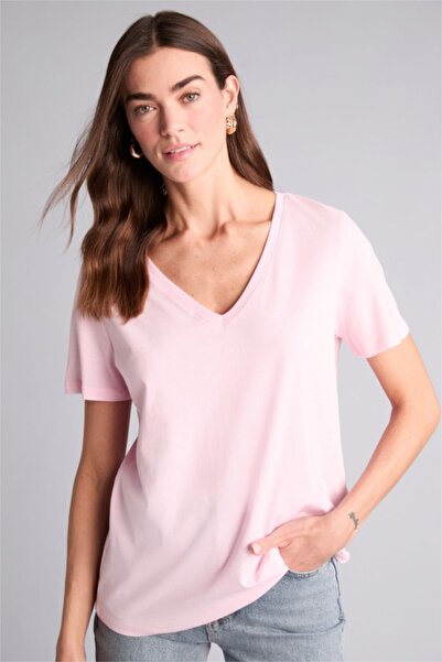 DeFacto Βασικό Χτενισμένο Βαμβακερό Μπλουζάκι W9578AZ26SM