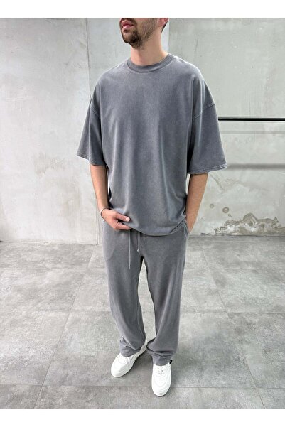 DIFRANSEL JEANS Washable Basic Gray Tracksuit Set