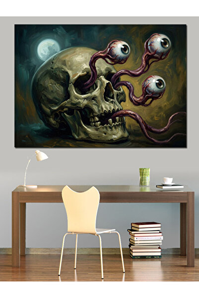 Artmeg Pânză decorativă Mystic cu craniu gigant și ochi - Masă din lemn MDF