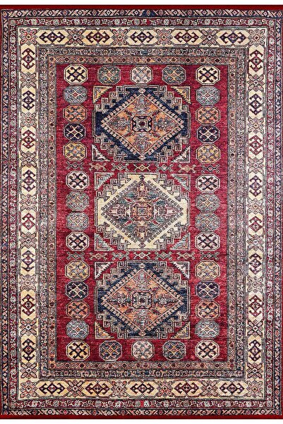 Pera Halı Vizon ve Taş Rengi Eskitme Desenli Modern Halı