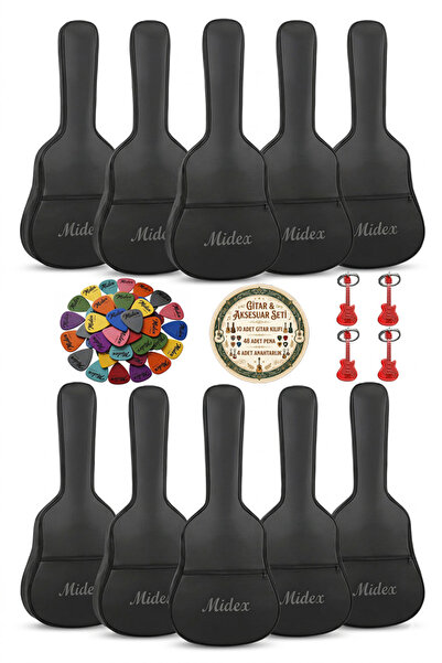 Midex GK-40K-10X Τσάντα Κλασικής Κιθάρας 10 τεμαχίων Ποιοτική Μαύρη Θήκη