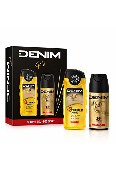 Denim Ανδρικό σετ δώρου Χρυσό - Αφρόλουτρο 250 ml + Αποσμητικό σπρέι 150 ml, ...