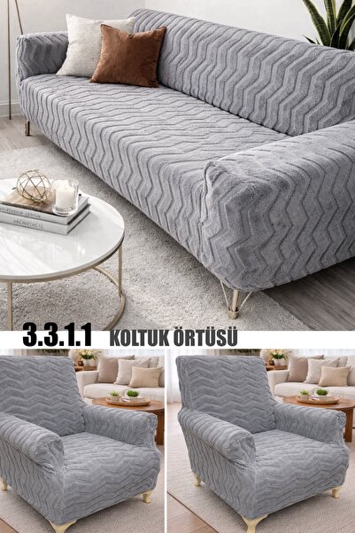 uzhanem 3+3+1+1 Ελαστικό, εύκαμπτο, πλενόμενο σετ καλύμματος καναπέ wellsoft ...