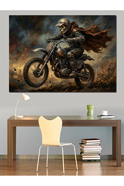 Artmeg Pânză decorativă Războinicul după Apocalipsa pe Motocicletă - Tablou d...