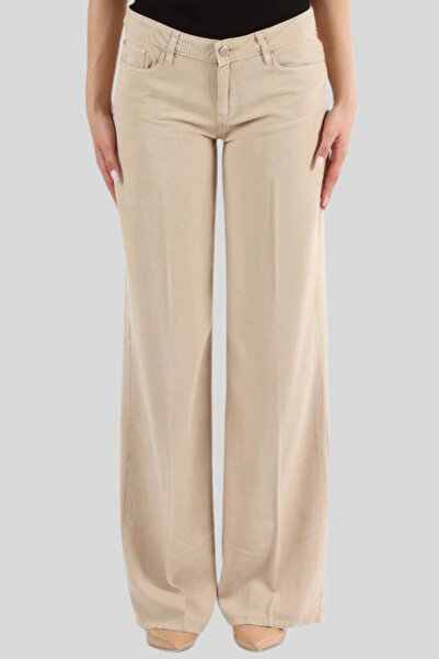 Guess Γυναικείο Παντελόνι Παλάτσο με Ρευστή Εφαρμογή σε Κρεμ Απόχρωση W4GA96W...