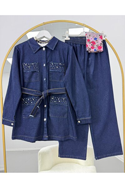 VOLT CLOTHİNG ΣΕΤ ΤΖΙΝ ΜΕ ΠΑΝΤΕΛΟΝΙ ΚΑΙ ΚΕΝΤΗΜΕΝΟ ΚΑΠΕΛΟ ΑΠΟ ΠΕΤΡΑ