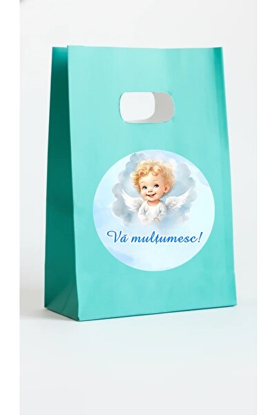 Invitatii Originale Μπλε αγγελική τσάντα βάπτισης - σετ 20 τεμαχίων