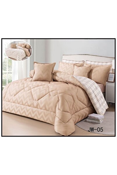 Moon مفرش الصيف اصاله نفر ونص 4قطع لمحبين الفخامه (وجهين )