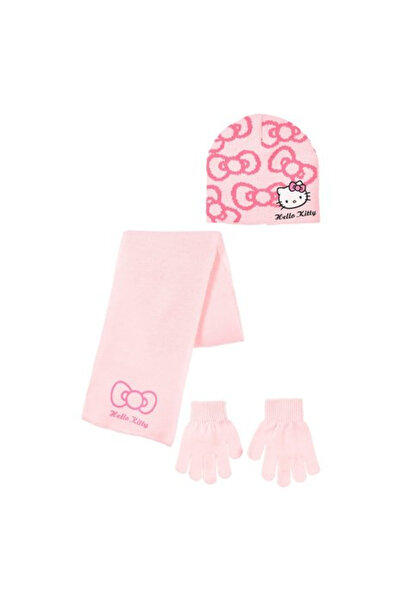 Hello Kitty Set de 3 piese pentru fete, căciulă, fular și mănuși