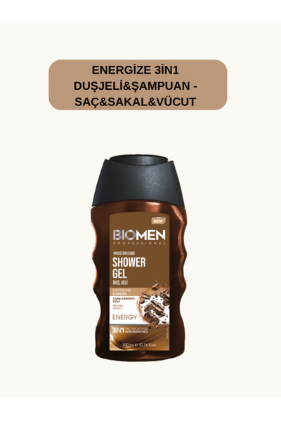 Biomen ENERGİZE 3İN1 DUŞJELİ&ŞAMPUAN - SAÇ&SAKAL&VÜCUT 300 ml