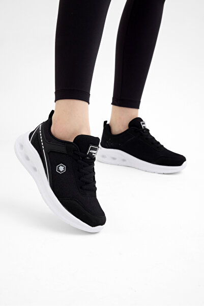 Tonny Black Γυναικείο Μαύρο και Λευκό Άνετο Παπούτσι Αθλητικού Τύπου με Ελαφρ...