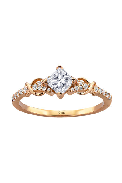 Sirius Pırlanta Pırlanta ve Prenses Kesim Beyaz Topaz Eternella Yüzük 0647R0106