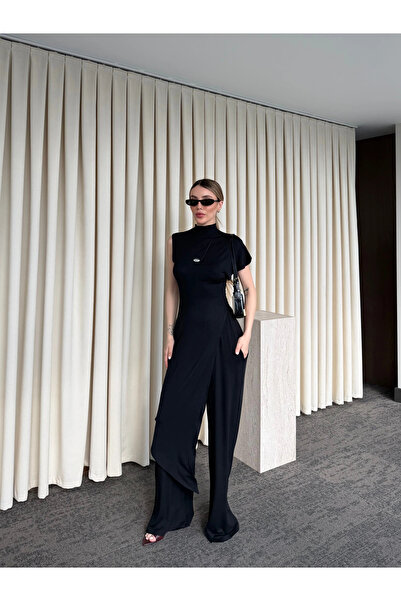 Laluvia Μαύρο Κασμίρι με Υφή Κασμίρ - Σετ Δύο Τεμαχίων - 8018