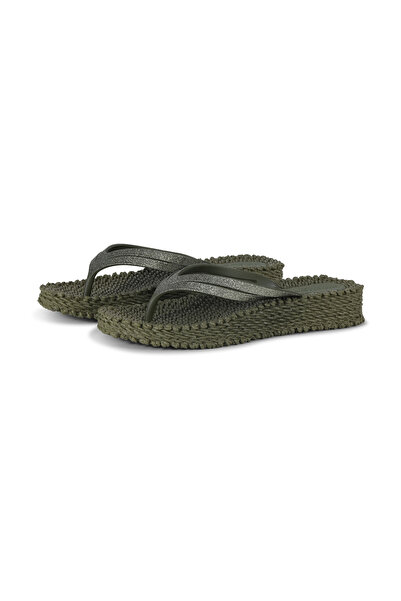 Ilse Jacobsen Army Cheerful13 - Green Platform Flip Flops