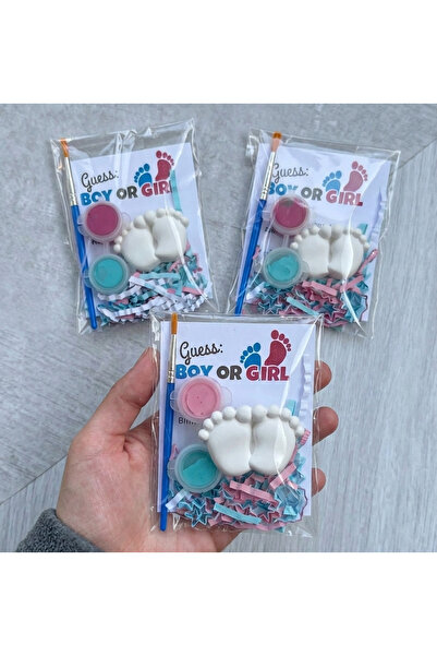 shop Baby Shower, Mini Boyama Kiti, Cinsiyet Tahmin Oyunu Hediyelik (10 ADET)