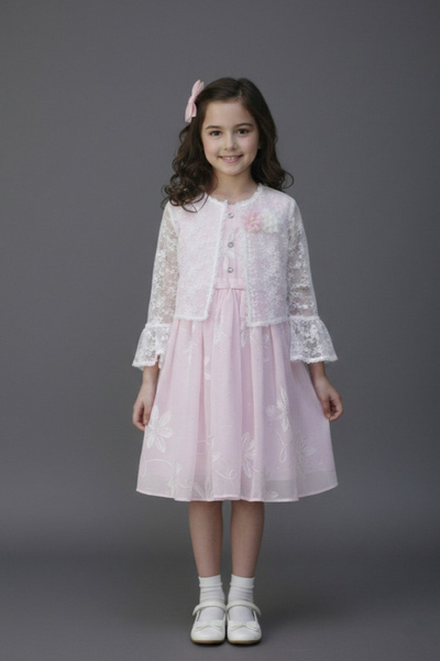 alamira fashion فستان بناتي بجاكيت 55414
