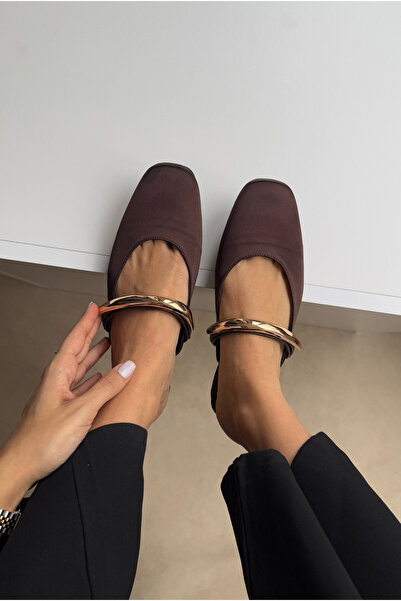 Mupa Shoes Γυναικείες Παντόφλες ACI KAHVE SATEN