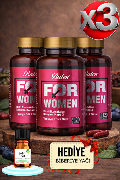 Balen 3 Pieces for Women Plant Extracts Blend Capsule 120 Pcs + Gift Rosemary...