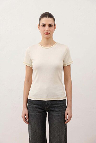 Antioch Μπεζ Γυναικείο Βασικό T-Shirt