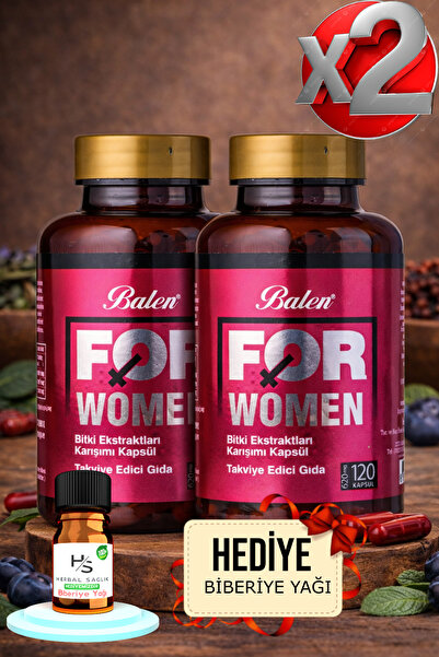 Balen 2 Adet For Women Bitki Ekstraktları Karışımı Kapsül 120 ADET + HEDİYE B...
