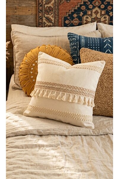 oiphome Μποέμ βαμβακερό λινό κάλυμμα μαξιλαριού 43x43 ποιότητας