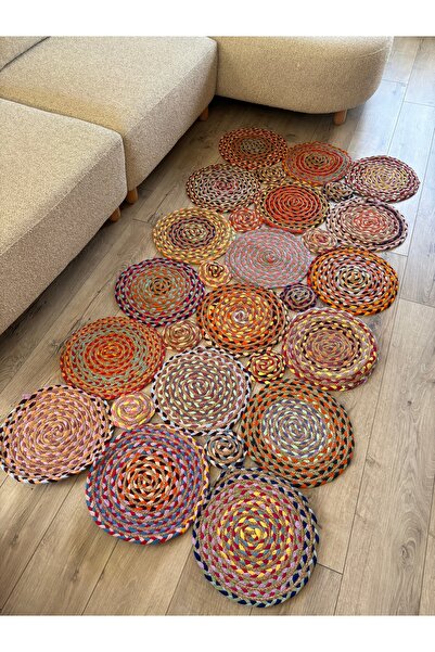 MaVaux Χαλί Şölen με πολύχρωμη πλεκτή λεπτομέρεια, ορθογώνιο, από ψάθινο σχοι...