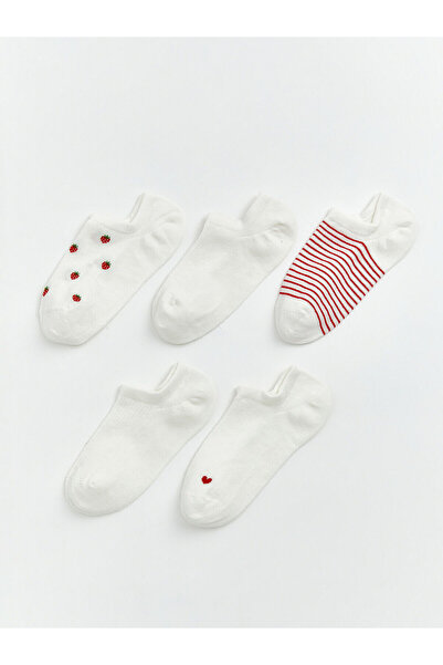 LC Waikiki Nevavm Patterned Women's Sneaker Socks with Difference, Pack of 5